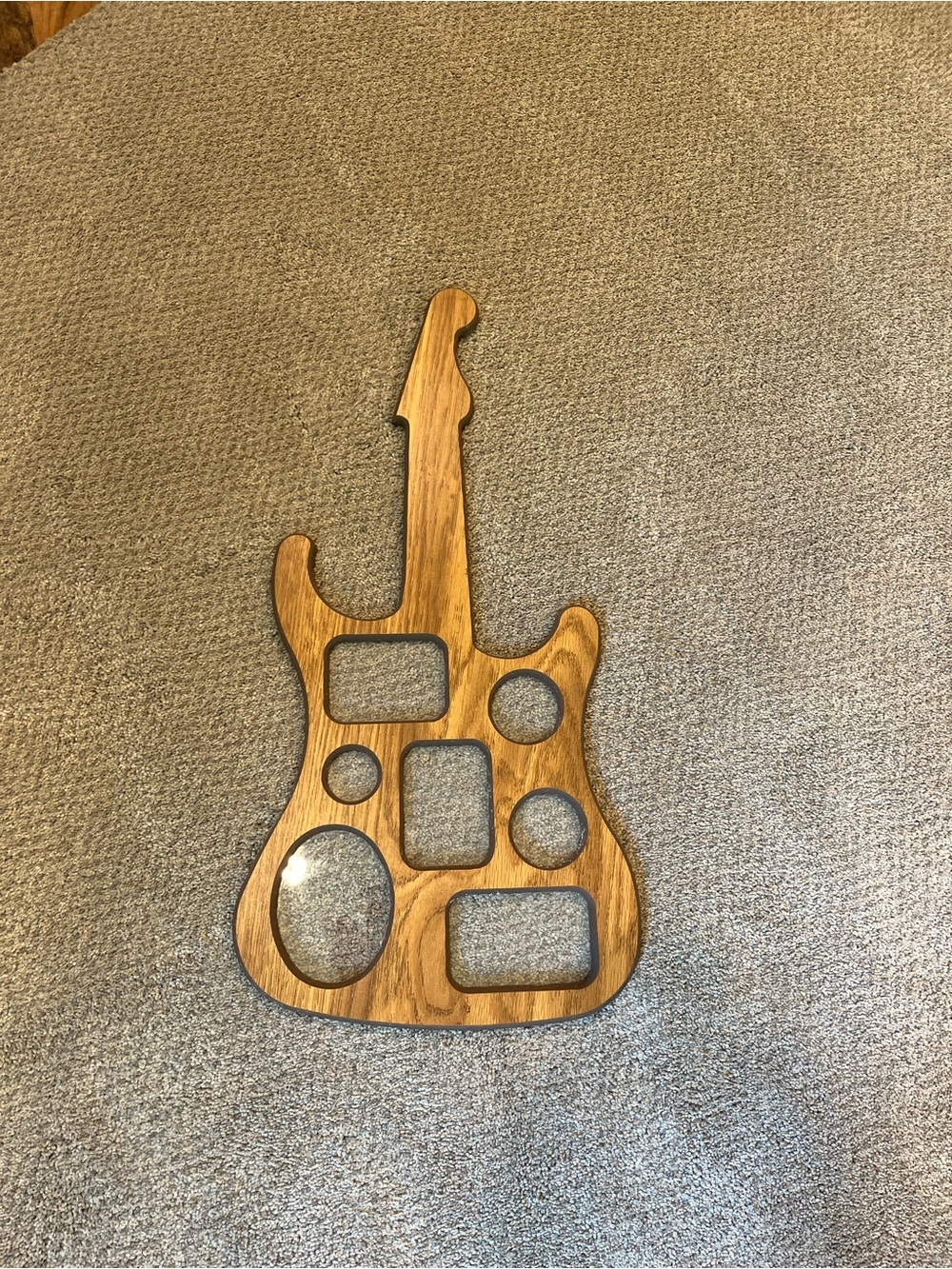 Guitar-Shaped Wood Grain 7 Photo Frame